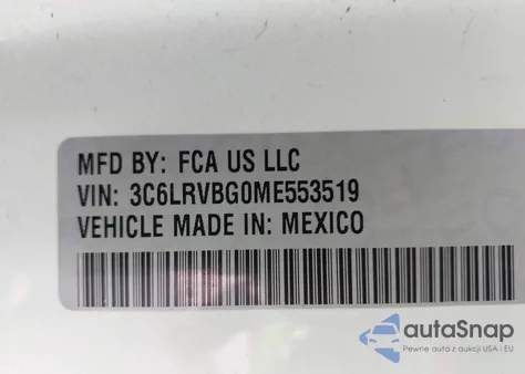 2021 Ram Promaster 1500 High Roof 136 Wb from USA, damaged, VIN 3C6LRVBG0ME553519